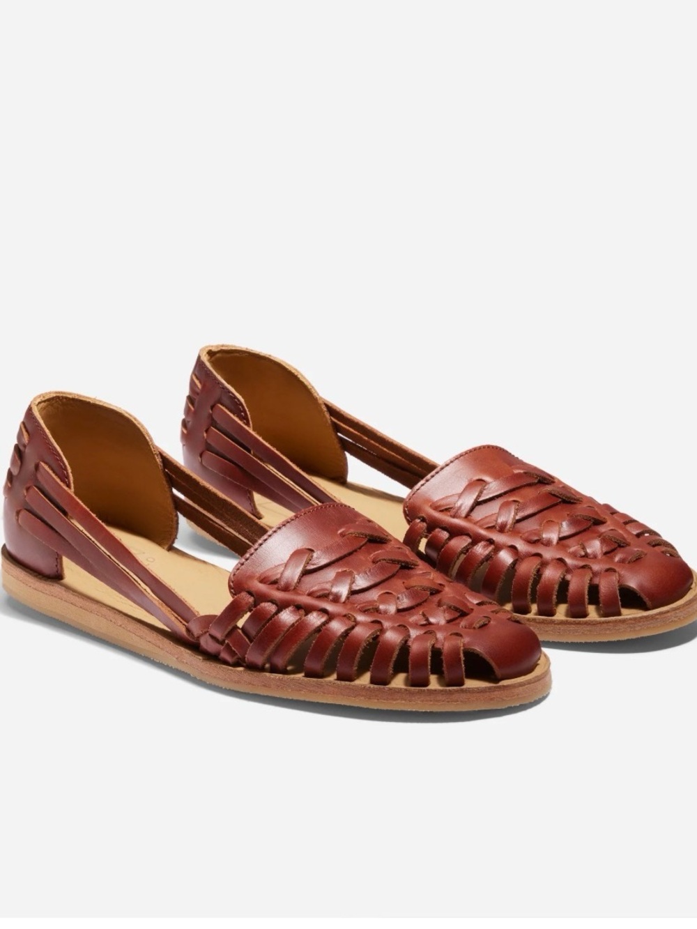 Nisolo Brown Leather Huarache Sandals